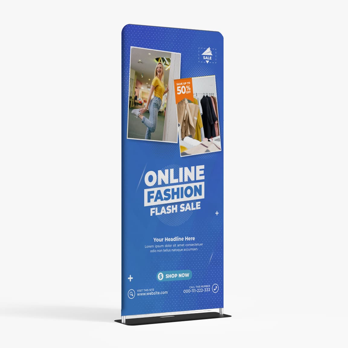 张力布展示架成品示意图
